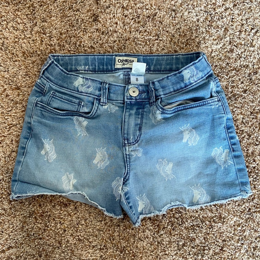 OSHGOSH Unicorn Denim Shorts (girls 8)